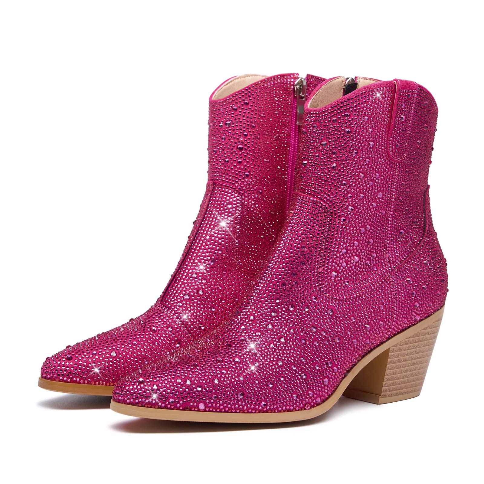 Rhinestone Cowboy Boots Sparkly Ankle Cowgirl Booties