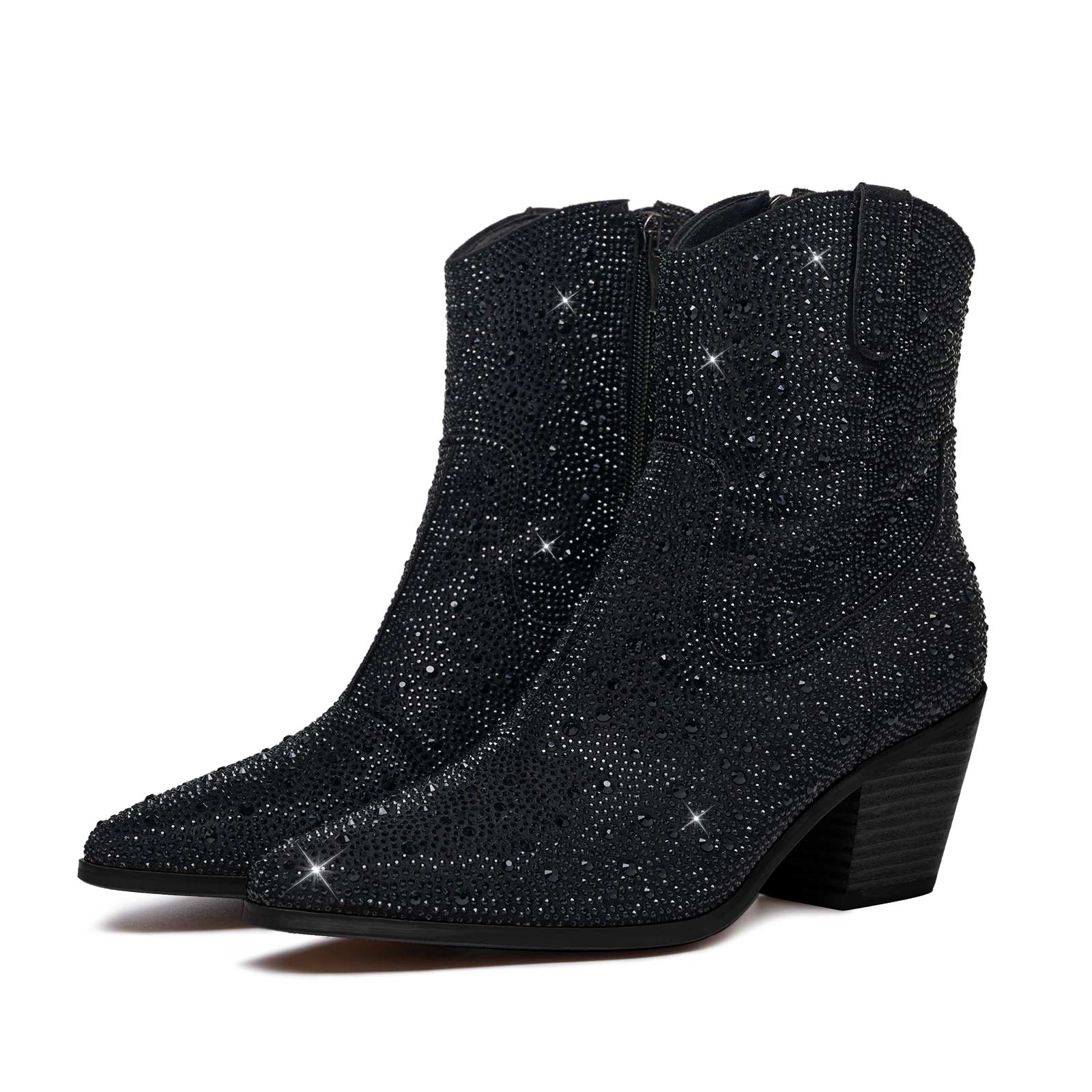 Rhinestone Cowboy Boots Sparkly Ankle Cowgirl Booties