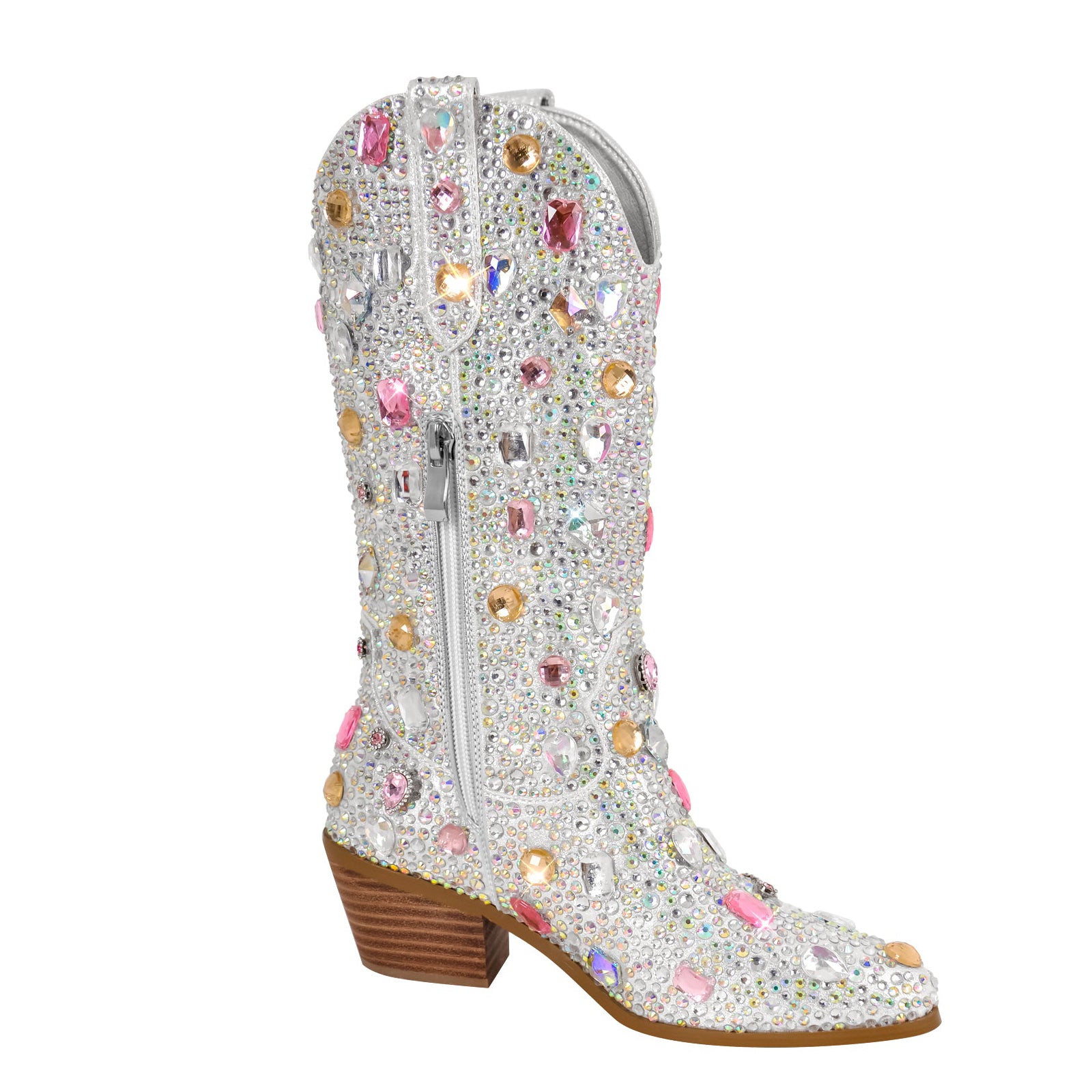 Shiny Adorned Gem Cowboy Boots for Women