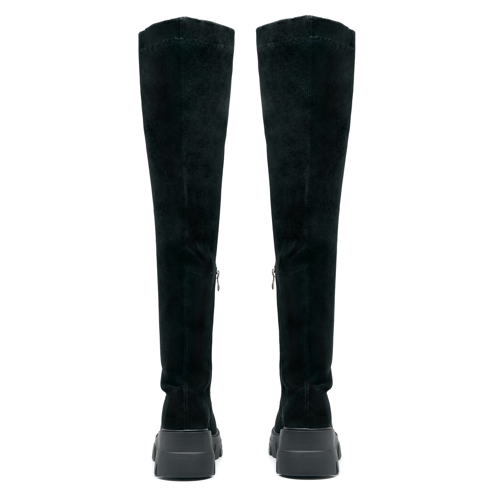 Women's Thigh High Boots Black Platform Slouch Over The Knee Black Boots