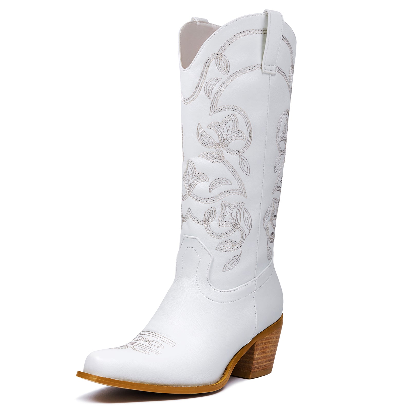 Vintage Embroidered Mid Calf Cowboy Boots